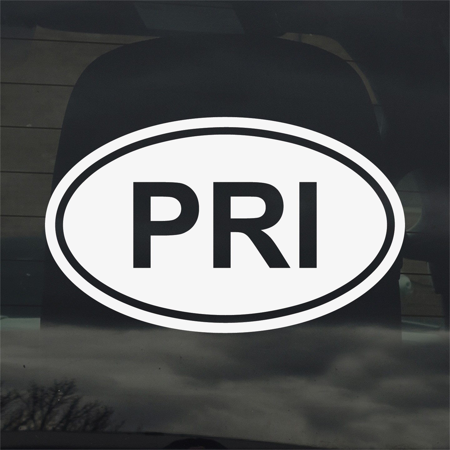 Puerto Rico PRI Oval Country Code Vinyl Decal Sticker for Car Window Laptop