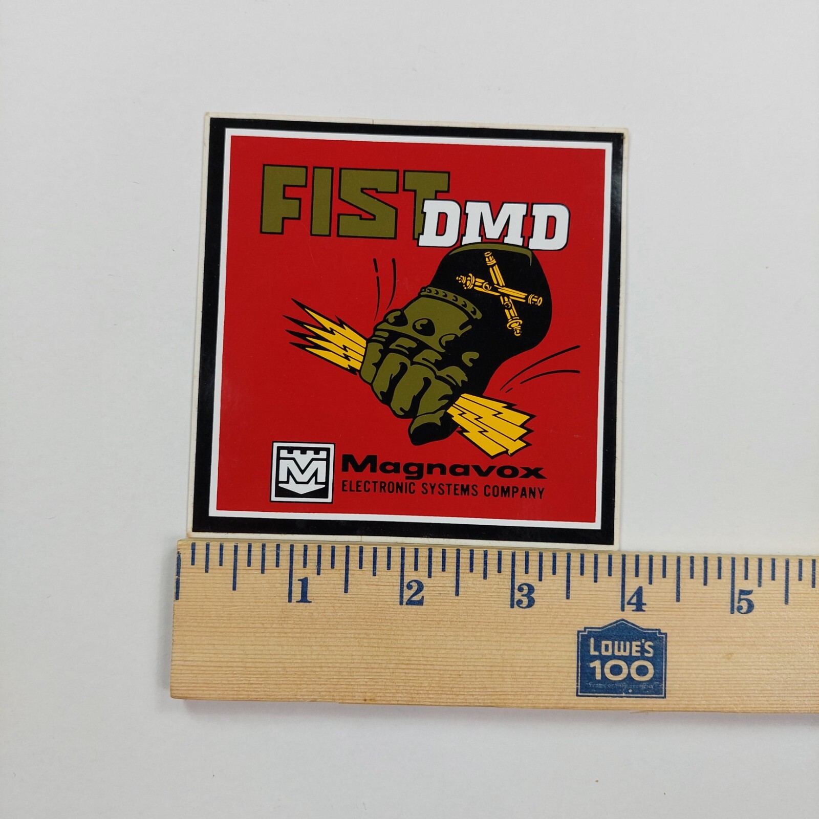 Vintage Sticker Decal FIST Digital Messaging Device Military Magnavox Electronic