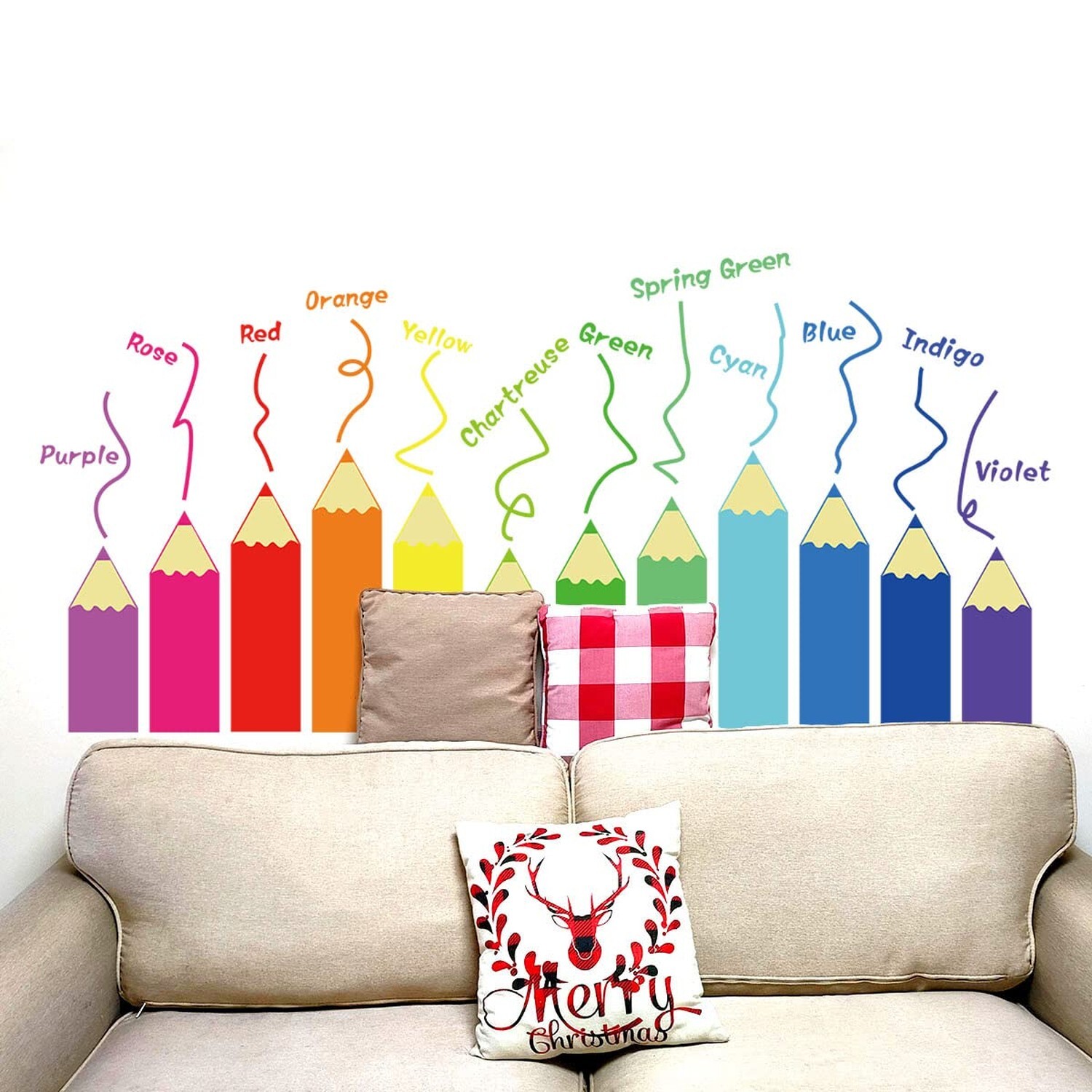 Color Educational Wall Decals Kids Large,Nursery Daycare Playroom Wall Sticke…