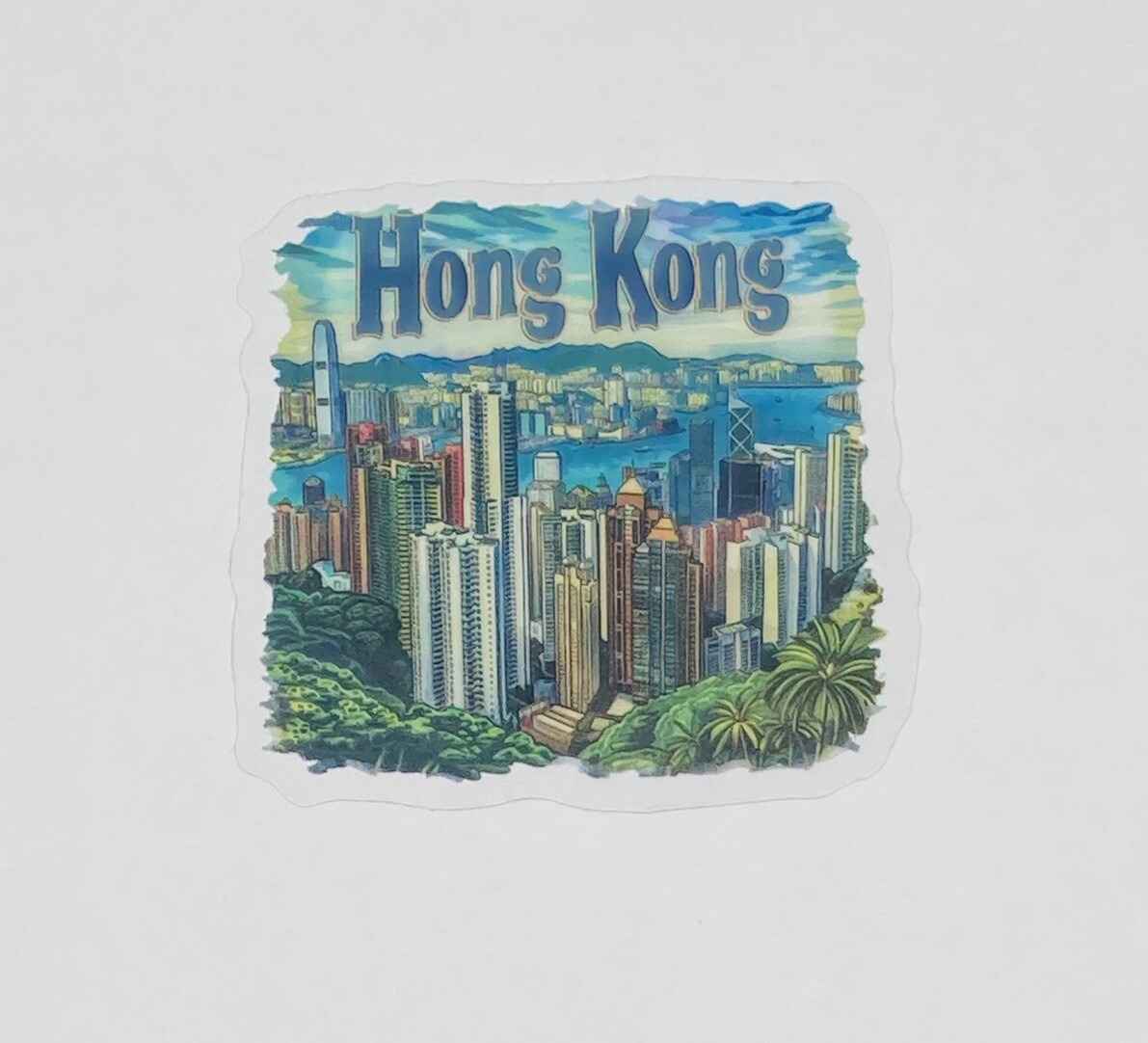 Hong Kong Transparent Sticker Travel City Skyscrapers Decal Vinyl Souvenir Tc6