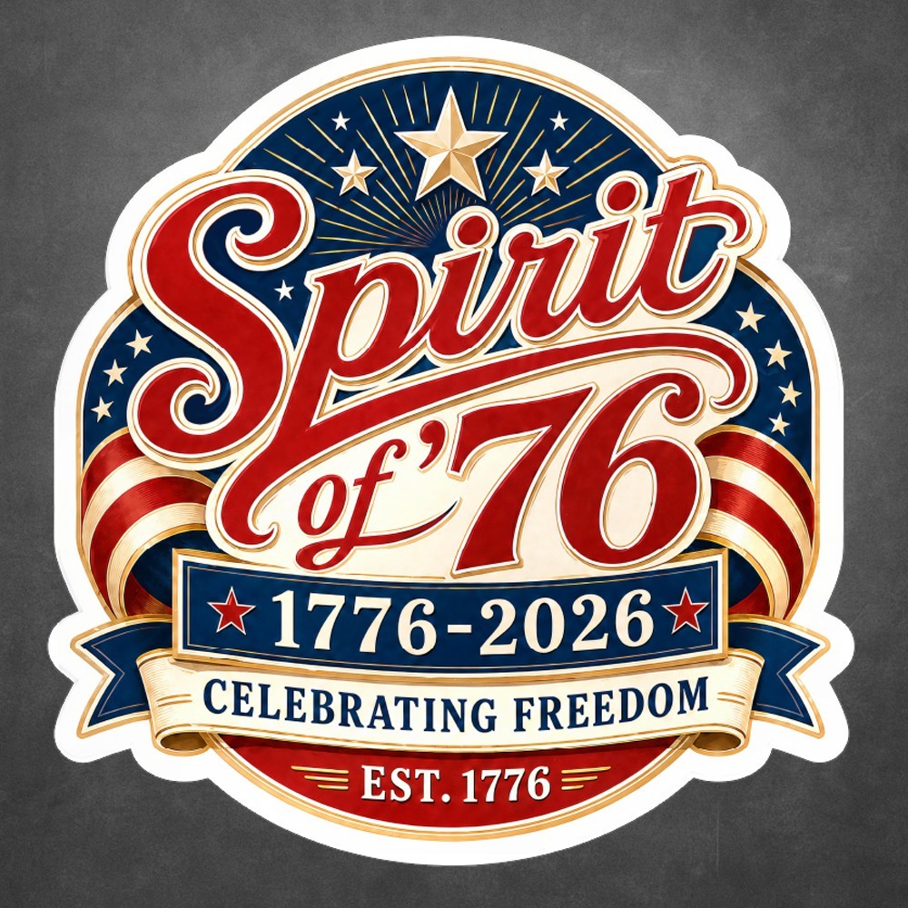 Spirit of 76 Patriotic USA 250th Anniversary Vinyl Decal Sticker 1776 2026