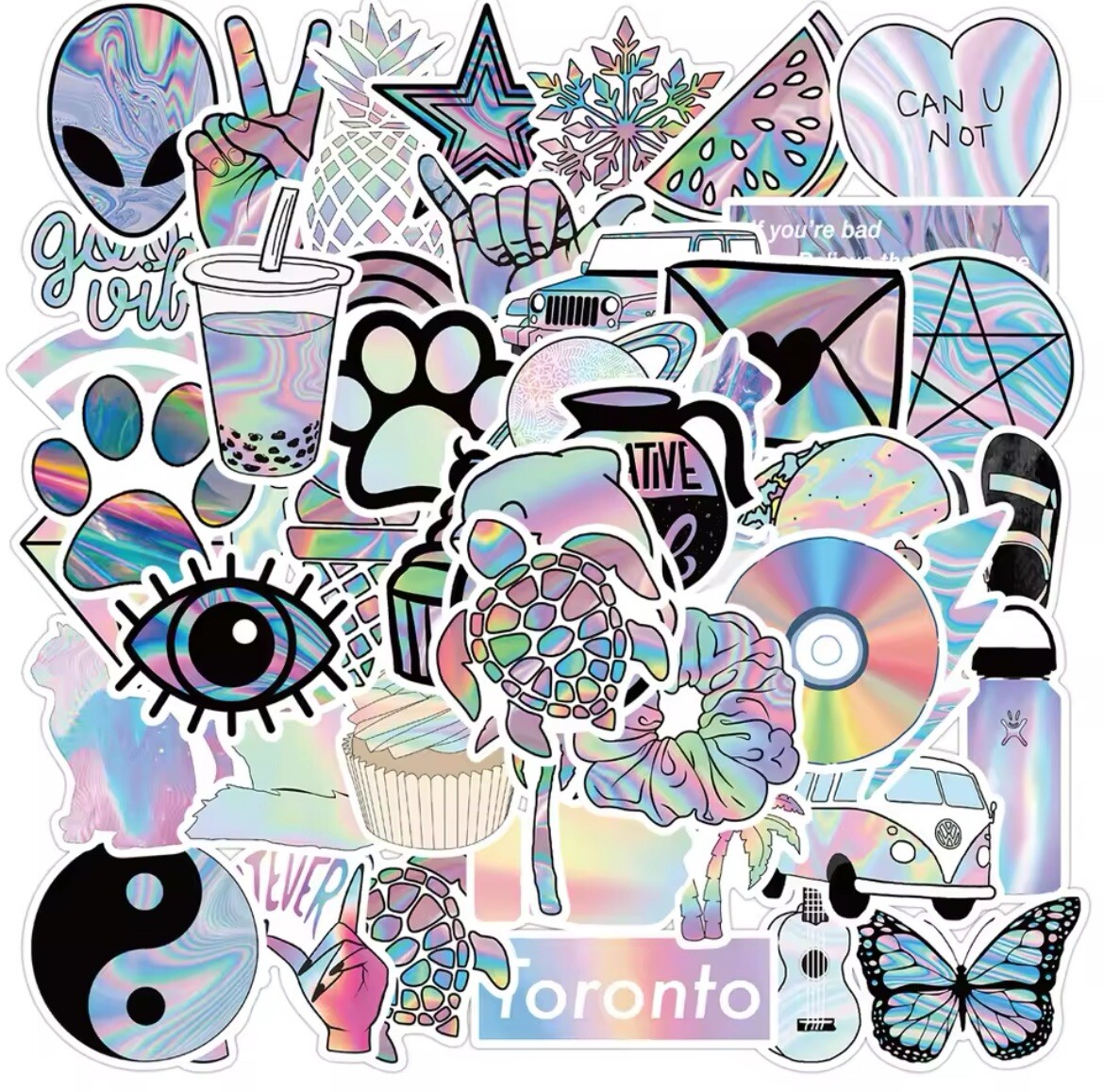 VSCO Pastel Style Stickers 50pk VSCO Cartoon Mixed Fun Random Graffiti Stickers
