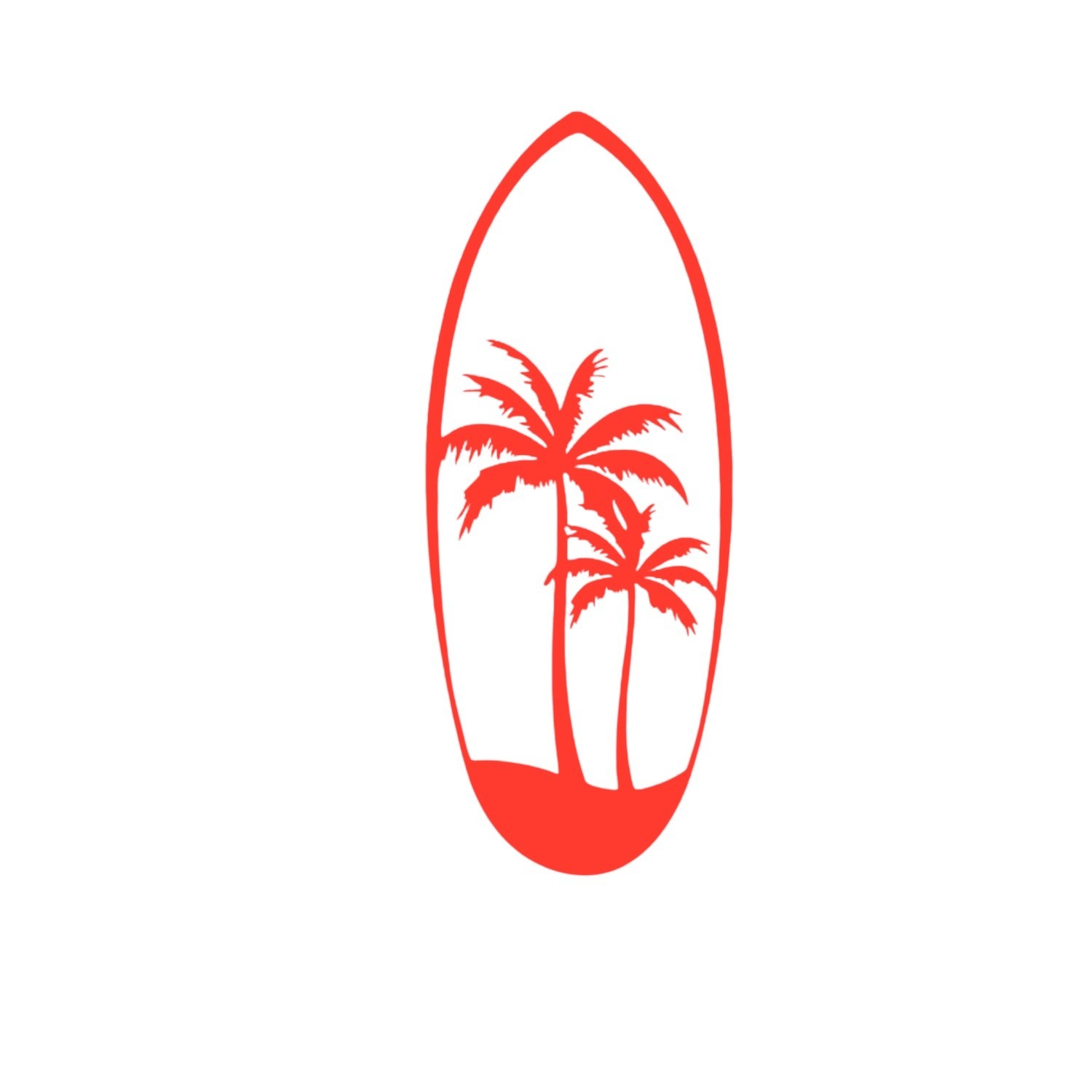 Surfboard Vinyl Decal for car, Windows Laptops Any Smooth Surface design #14