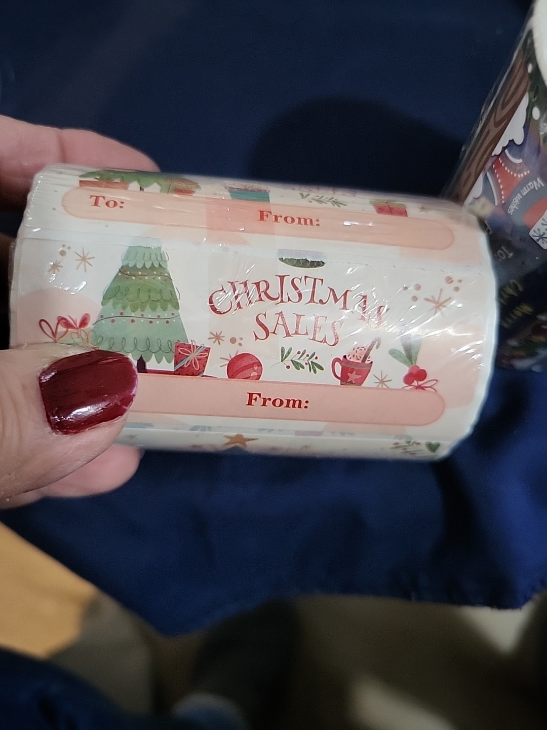 2 Big Rolls of Christmas Gift Labeling Stickers Approx 600 Stickers Total