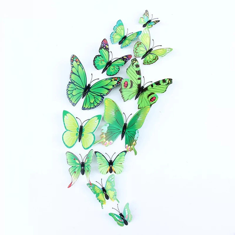 12Pcs 3D Butterfly Wall Stickers Diy Stationery Sticker Handmade Craft Supplies