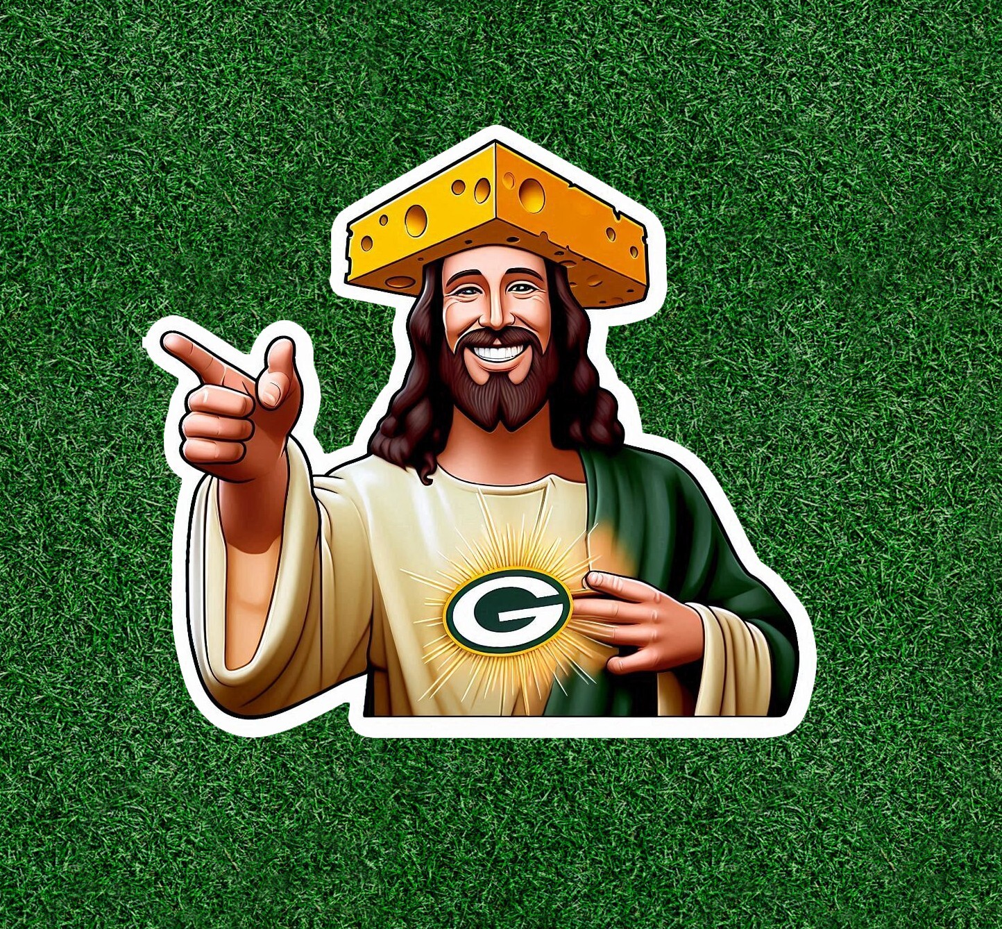 Jesus is a Green Bay fan! vinyl sticker decal – several sizes available