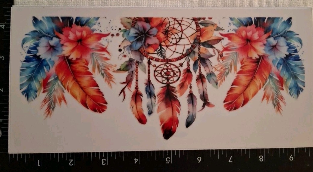 UV DTF Dream Catcher Theme Cup Wraps Transfer Stickers Set 4 Decals 4 X 9 Inch