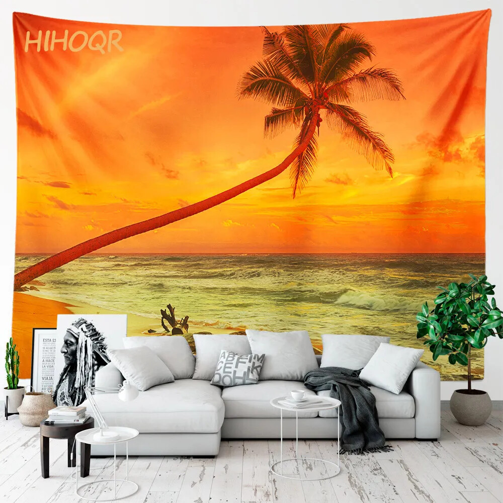 Palm Tree Large Cloth Wall Tapestry Aesthetic Room Decor Hippie Boho Landscape