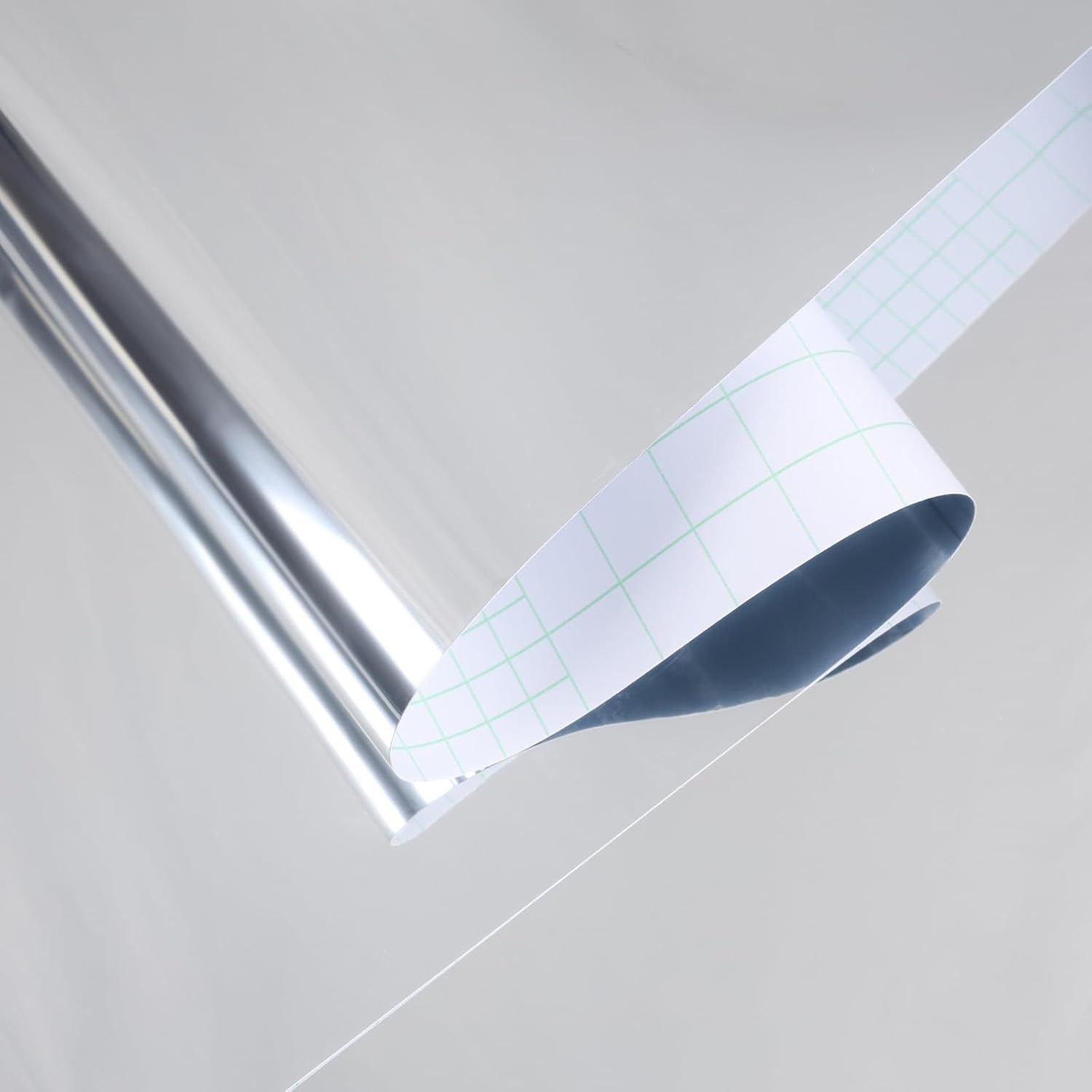 15.7"X472" Silver Mirror Sticker for Walls Self Adhesive Non-Glass Reflective Pe