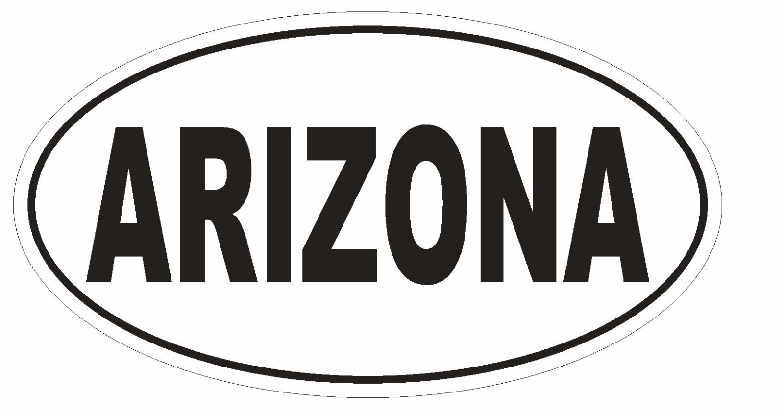 Arizona Oval Bumper Sticker or Helmet Sticker D2319 State Euro Oval