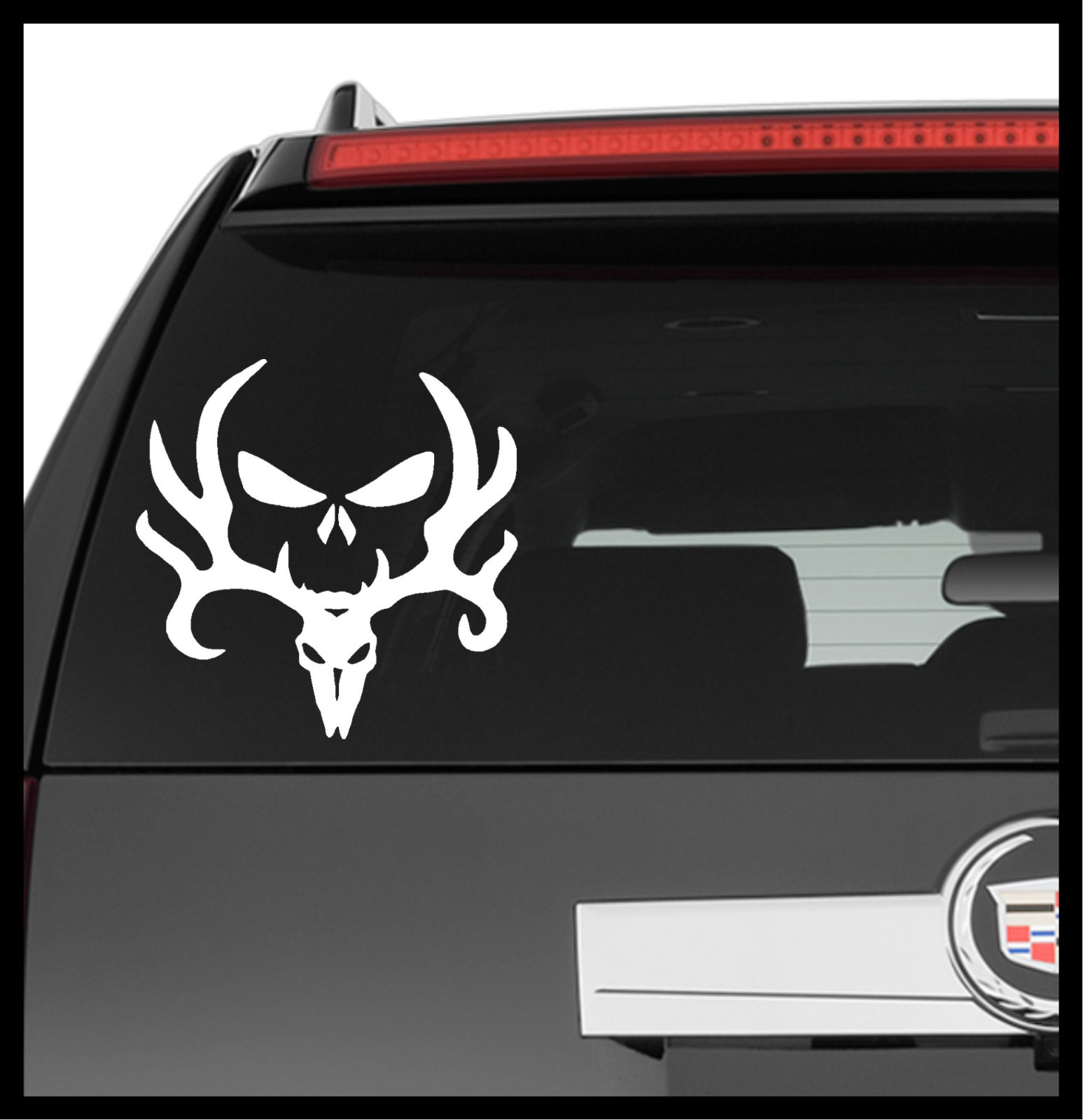 Vinyl Decal Truck Car Sticker Laptop – Hunting Fishing Deer Skull Antlers