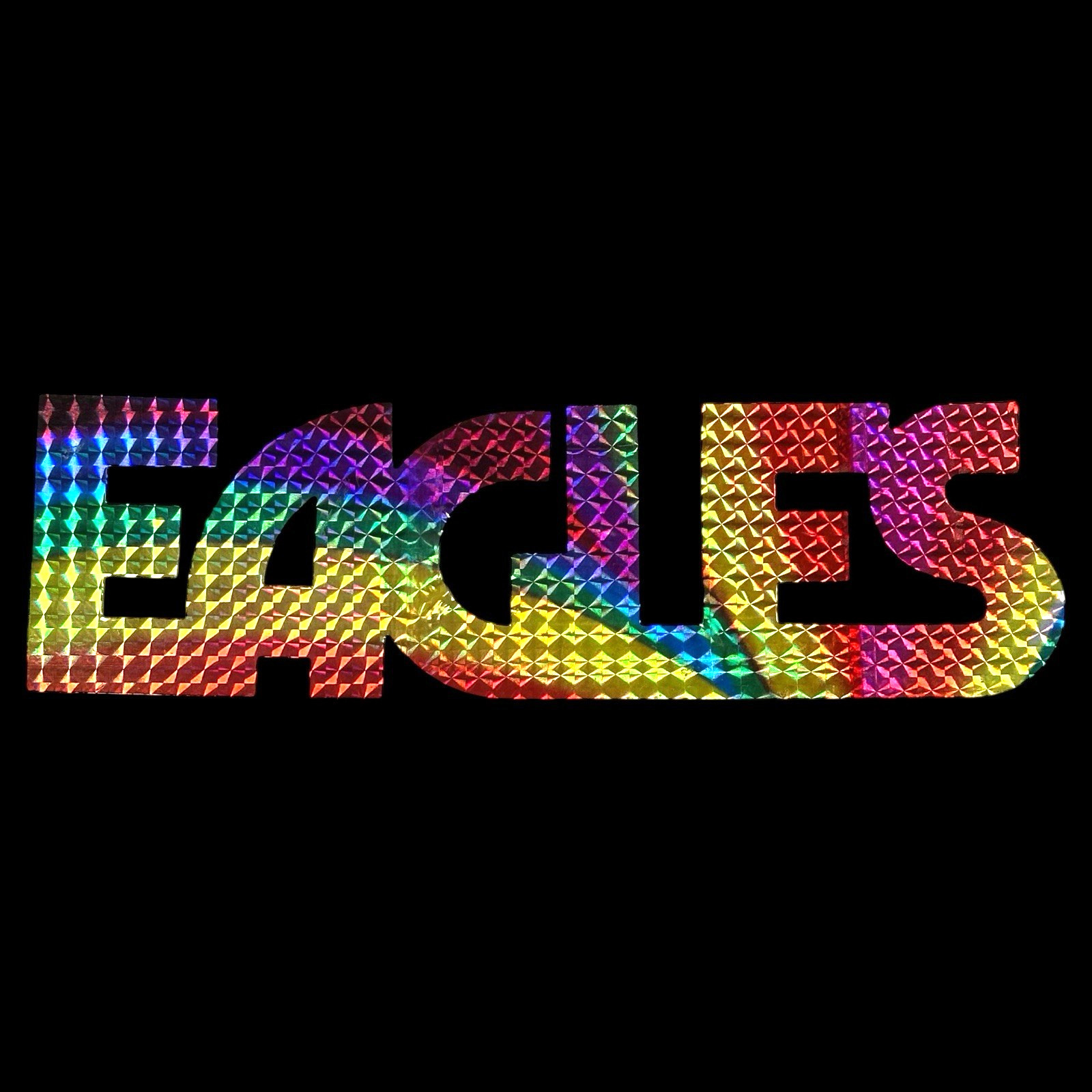Vintage EAGLES Rainbow Prism Sticker Classic Rock Band Philadelphia Football NOS