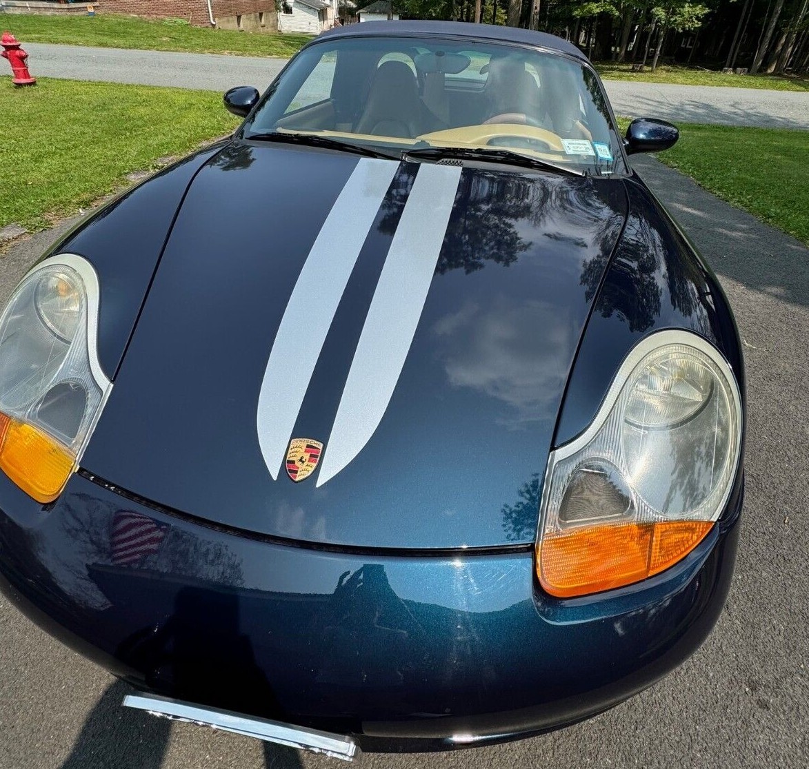 Hood Rear and Rocker Stripe Stripes Graphics kit Compatible with Porsche Boxster