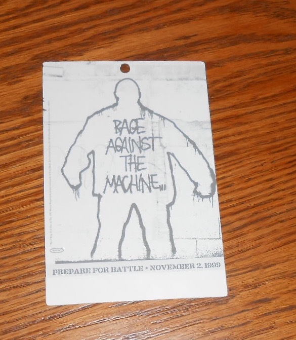 Rage Against the Machine Pass Card 1999 Lenticular Promo 4.5×3