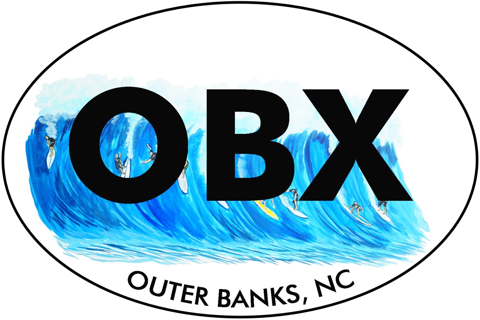 OBX – Outer Banks Surfing High Quality Vinyl Decal Sticker – Car Tumbler Cooler