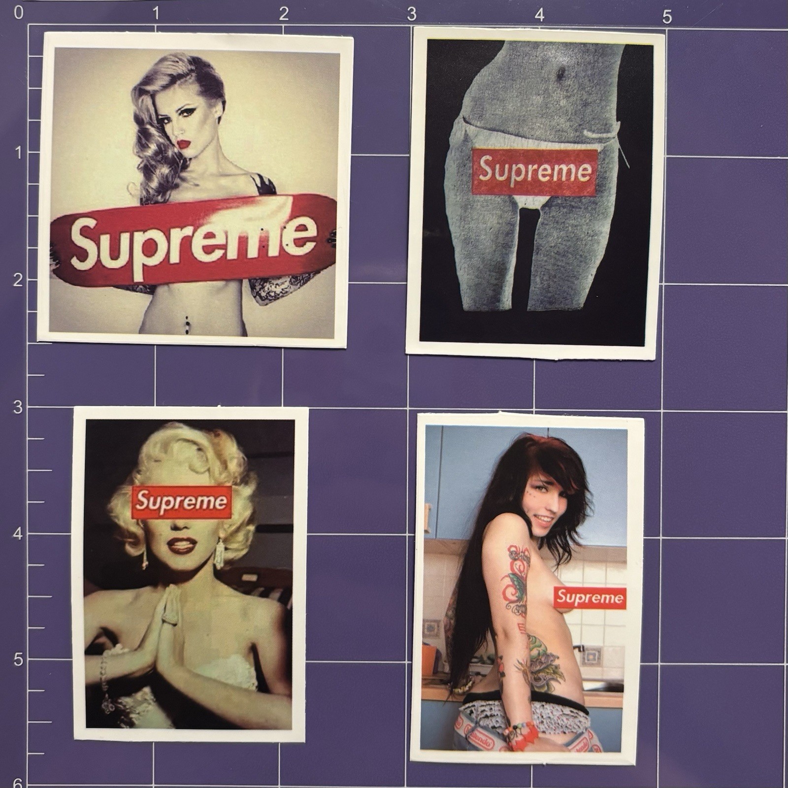 4pc Supreme Inspired Model Art Sticker Lot Vinyl Decals Waterproof #37
