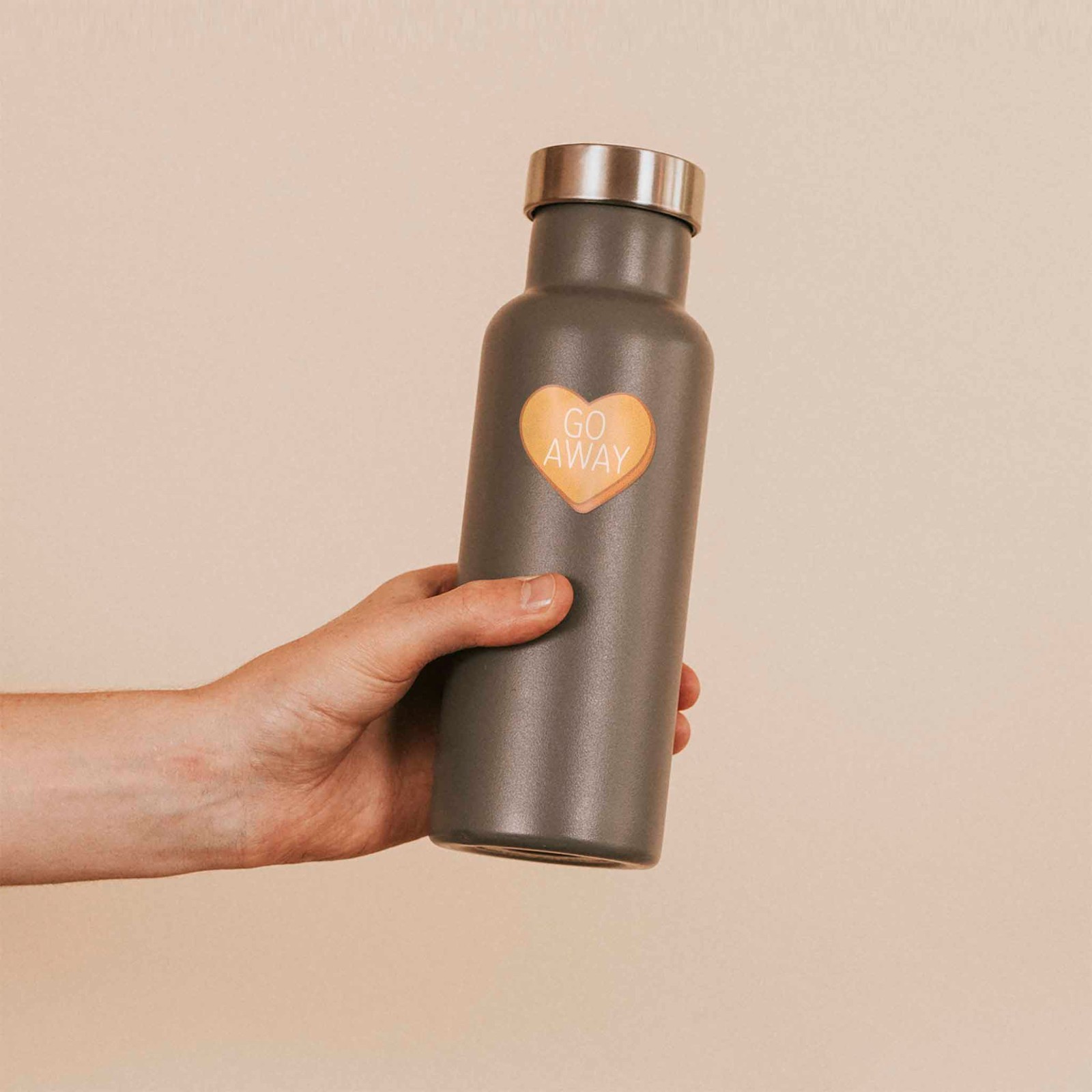 Go Away Funny Candy Heart Sticker- Mini Valentines Decal for Laptop & Hydroflask