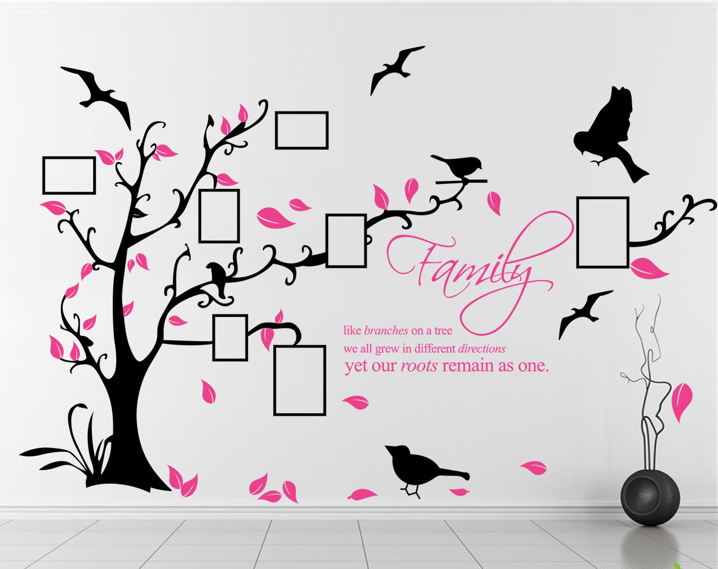 Our Family Tree Like Branches Photo Frame Wall Sticker Decal Vinly UK RUI153