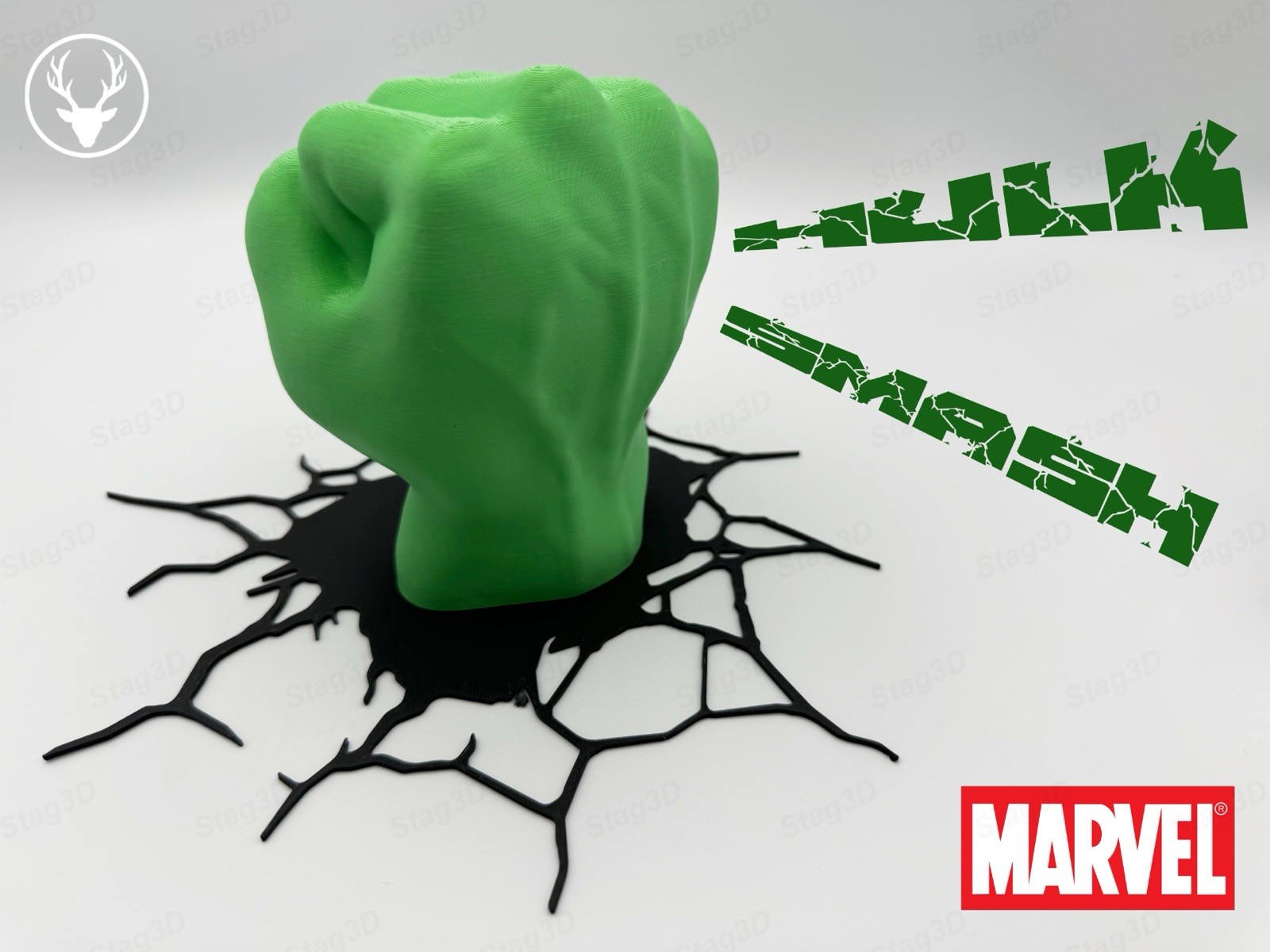Marvel Hulk Smash Superheroes Green Black 3D Fist Wall Decal
