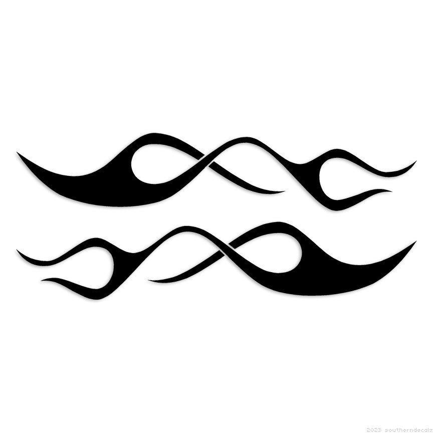 Pair Tribal Flames – Decal Sticker – Multiple Colors & Sizes – ebn7325