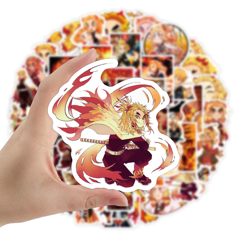 100Pcs Rengoku Kyoujurou Anime Sticker for Adults Teens Girls Water Bottles
