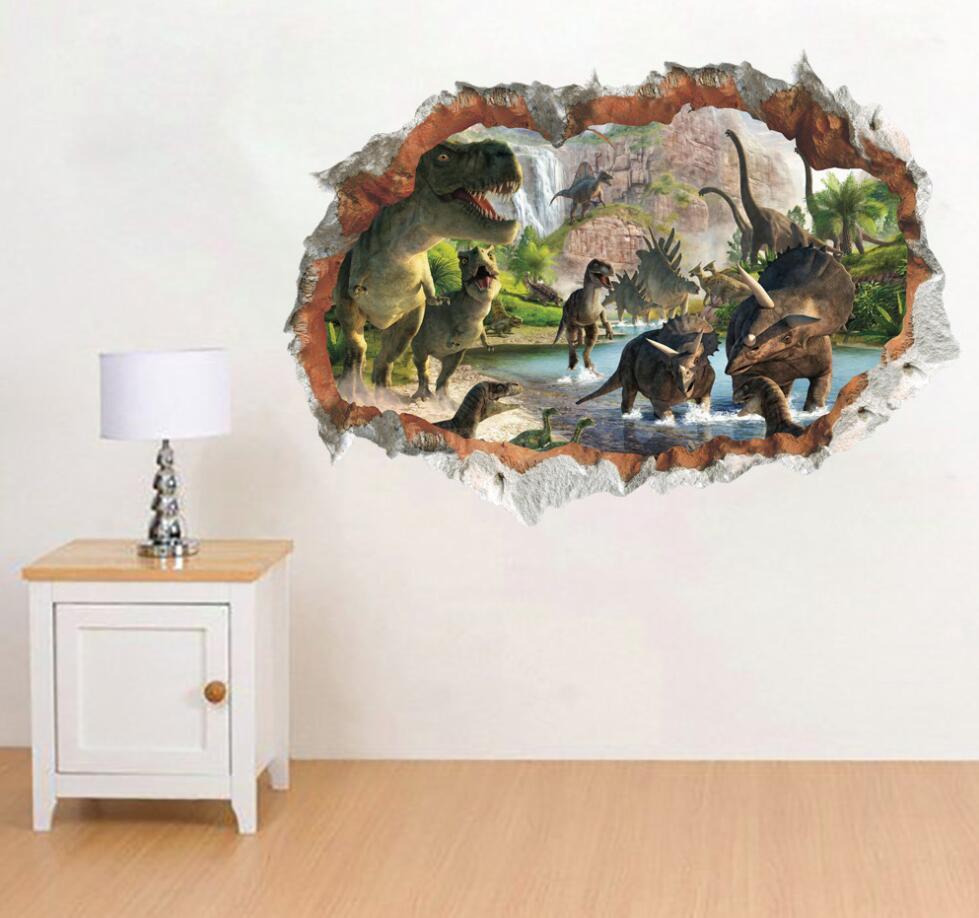 3D dinosaur Jurassic Removable Wall Stickers Decal Kids bed room Home Decor USA