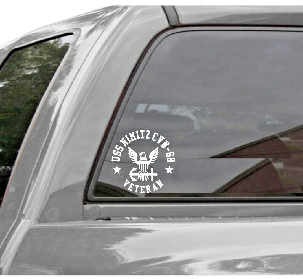 USS NIMITZ CVN-68 Vinyl Window Decal U.S. NAVY Style