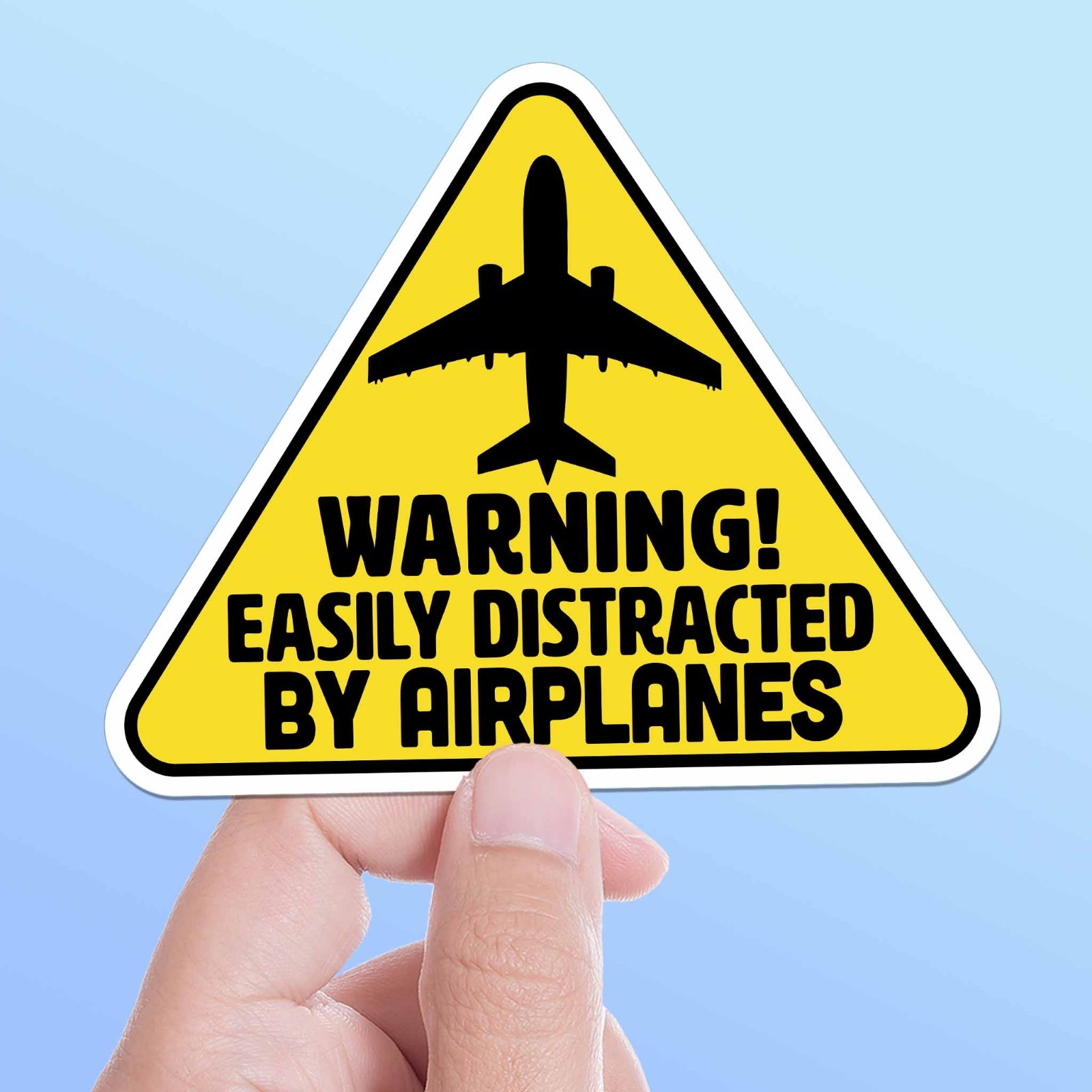 Easily Distracted by Airplanes Sticker – Funny Pilot Decal for Laptop