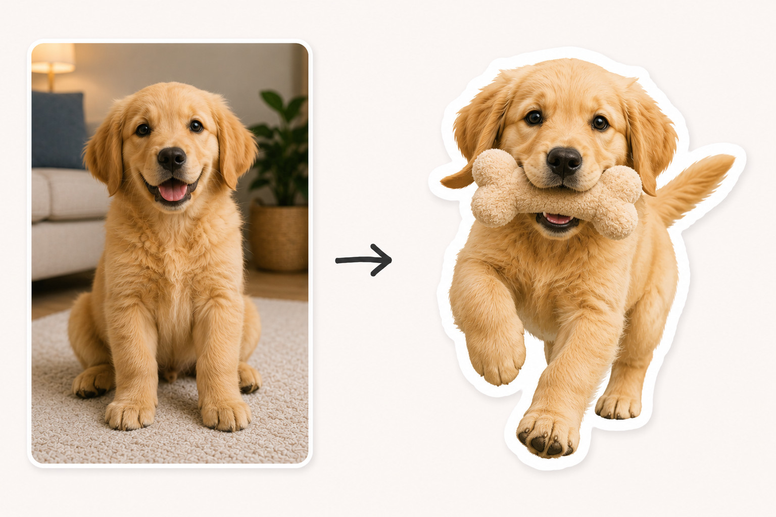 Custom AI Pet Sticker from Your Photo – Personalized Dog, Cat & Animal Decals