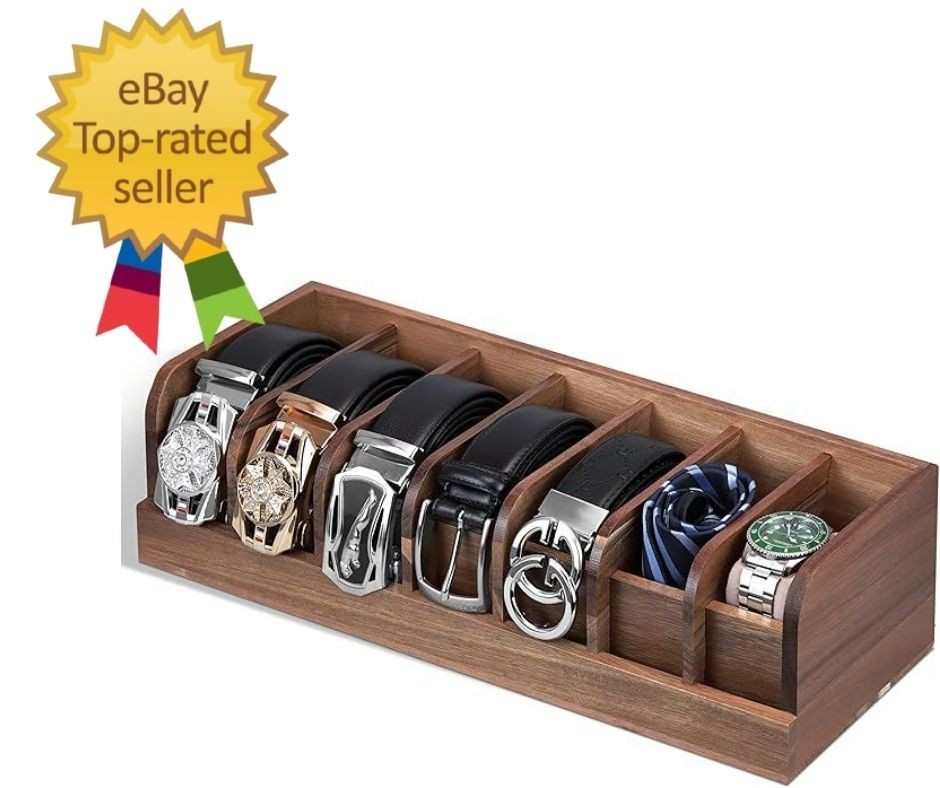 Belt Organizer, 7 Compartment Belt Holder Belt Hanger Closet and Belt Organizer