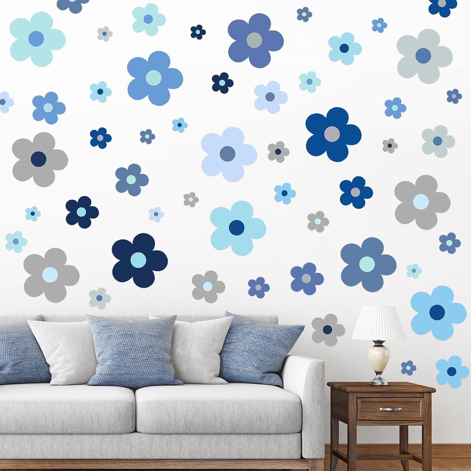 288 Pcs Colorful Floral Wall Stickers for Nursery Bedroom (9.1 X 11.4 Inch)