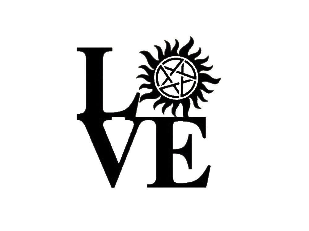 TV Supernatural Love Anti Possession Symbol 22"Black living room decal sticker