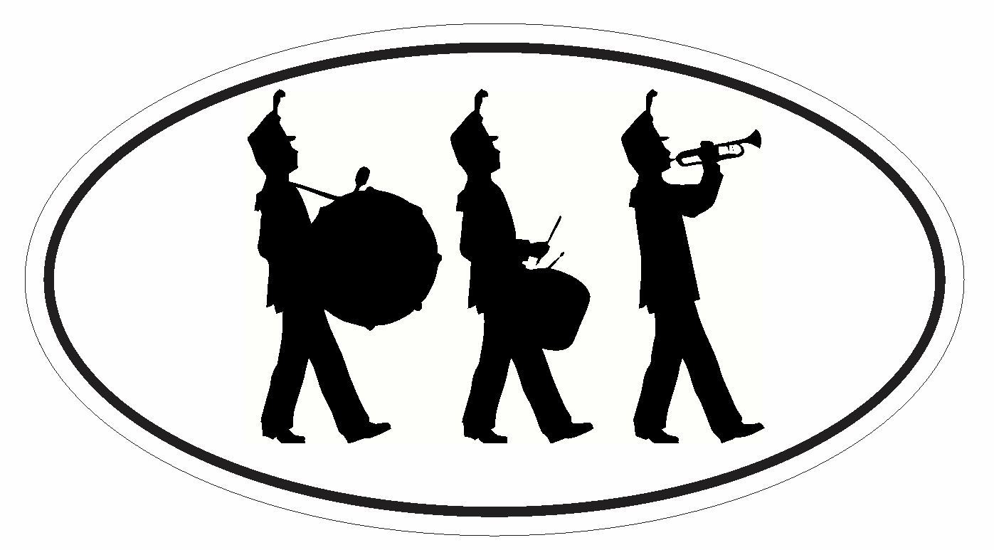 Marching Band Oval Bumper Sticker or Helmet Sticker D3003 Euro Oval