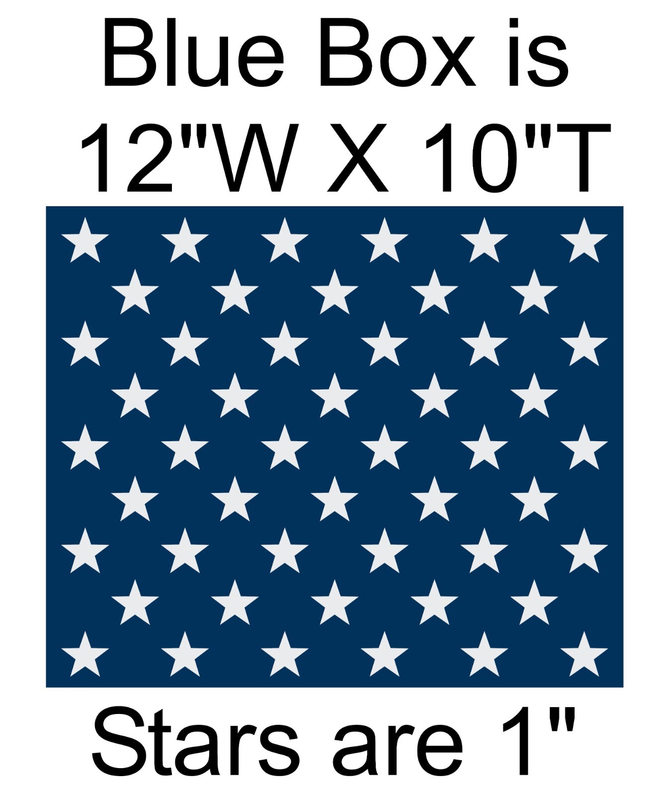 Custom Listing for ricorvair 50 white stars in shape of the union in 12" X 10"