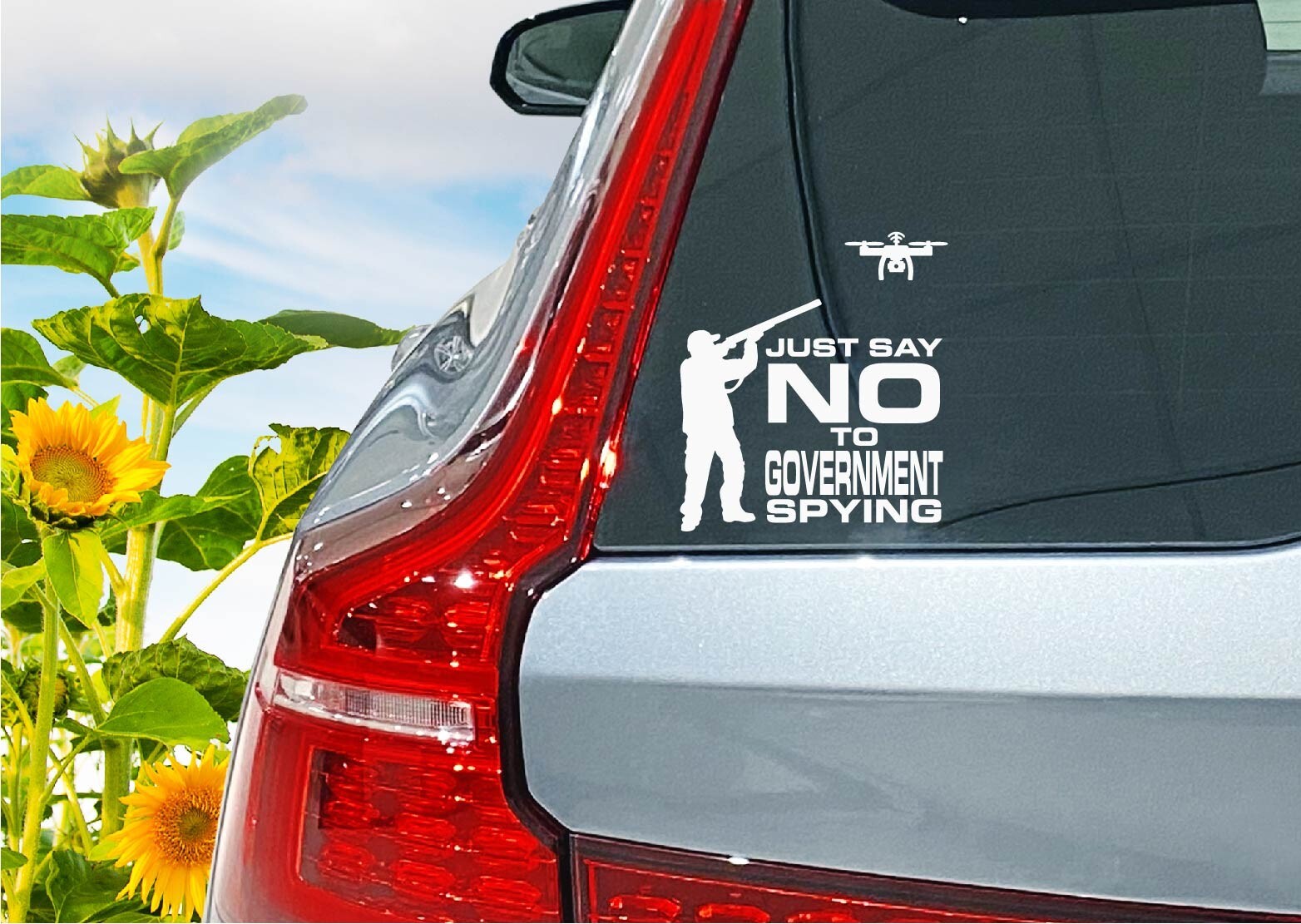 Say No To Government Spying Drone Hunter Decal Sticker Shoot Anti Spy US Privacy