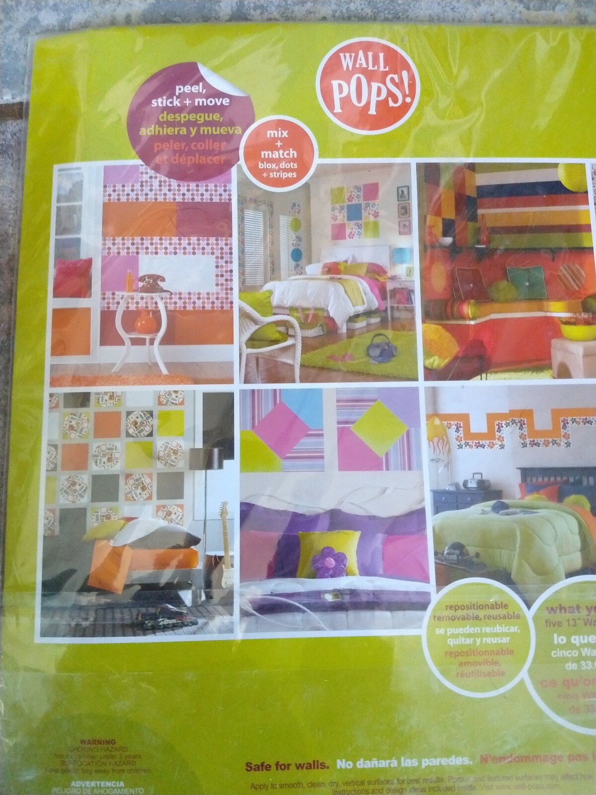 Brewster Wall Pops 5 Blox One Package Lots Of Dots Pink