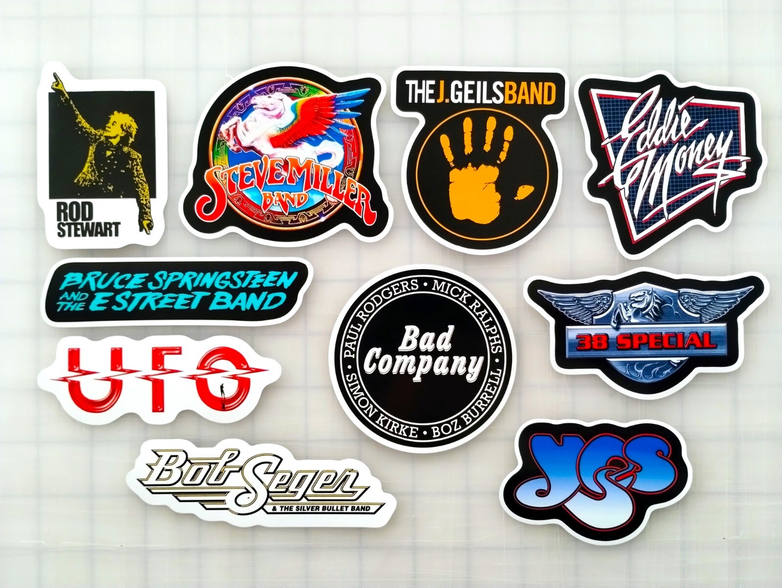 Classic Rock Vinyl Sticker Lot (10 Stickers) SET 6 folk roll vintage punk pop