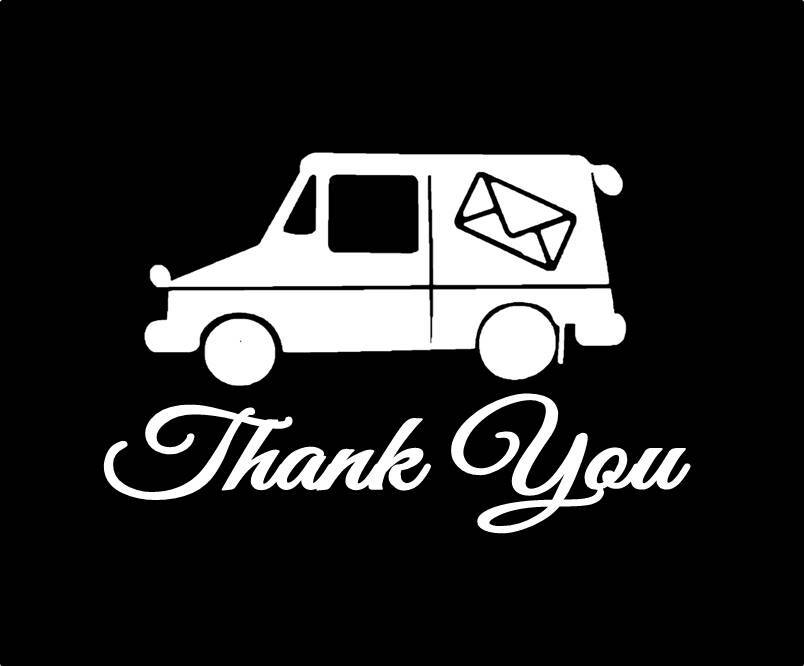 Mailbox Decal Thank You OS 035 4" Sticker us mail carrier thanks