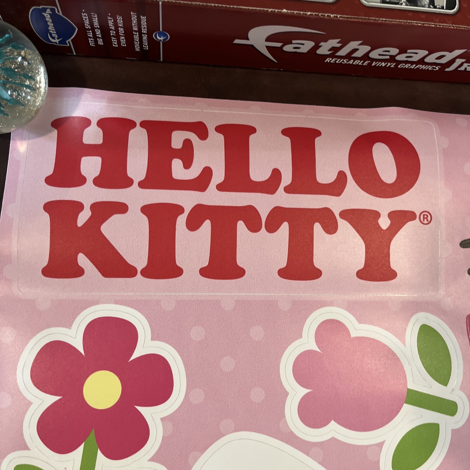 Hello Kitty Fathead Jr. Wall Decor Clingy Reusable Vinyl New Condition Kids Room