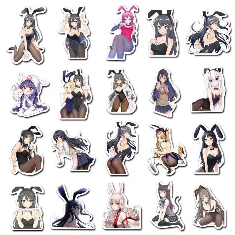 50PCS Anime Hentai Stickers Bomb Sexy Waifu Decals Vinyl Girls Laptop Skateboard