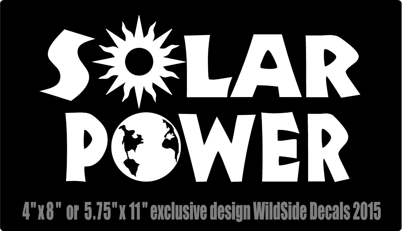 Solar Power Decal with Sun & Planet Earth Clean Energy Car Window Vinyl Sticker