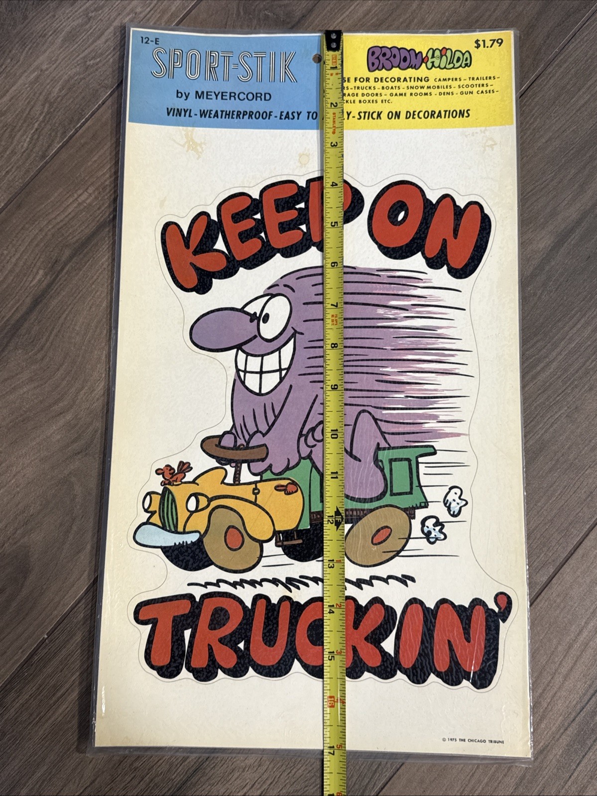 Vintage 1975 NOS Decal Meyercord Sport-Stik KEEP ON TRUCKIN' 12" Sticker Decor