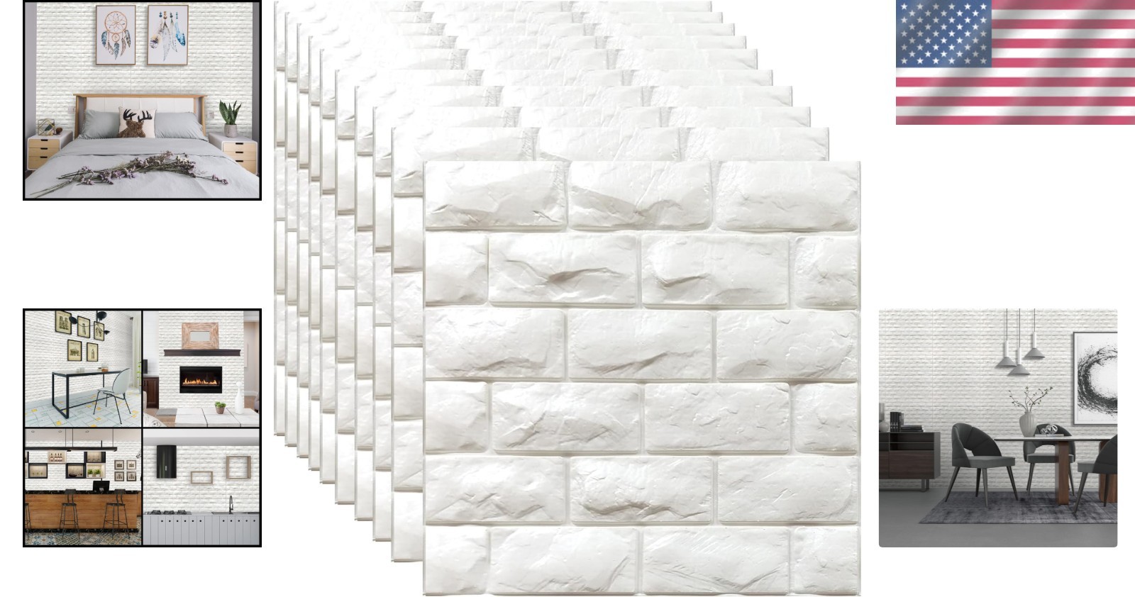 Self-Adhesive 3D White Brick Panels – 29 Sq Ft, Easy Installation & Eco-Friendly