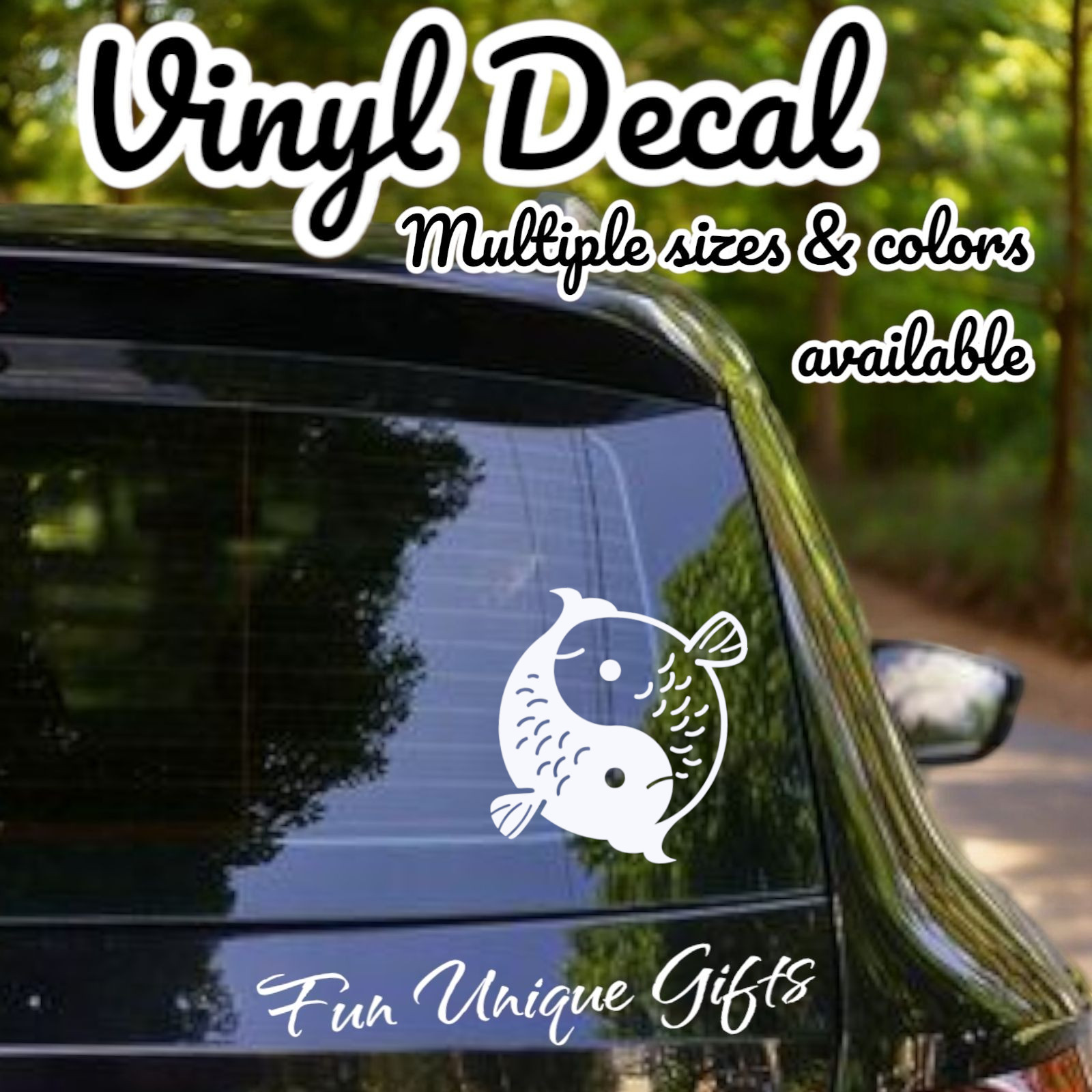 Yin Yang Fish Vinyl Decal Sticker -Multiple Colors & Sizes- FREE SHIPPING!