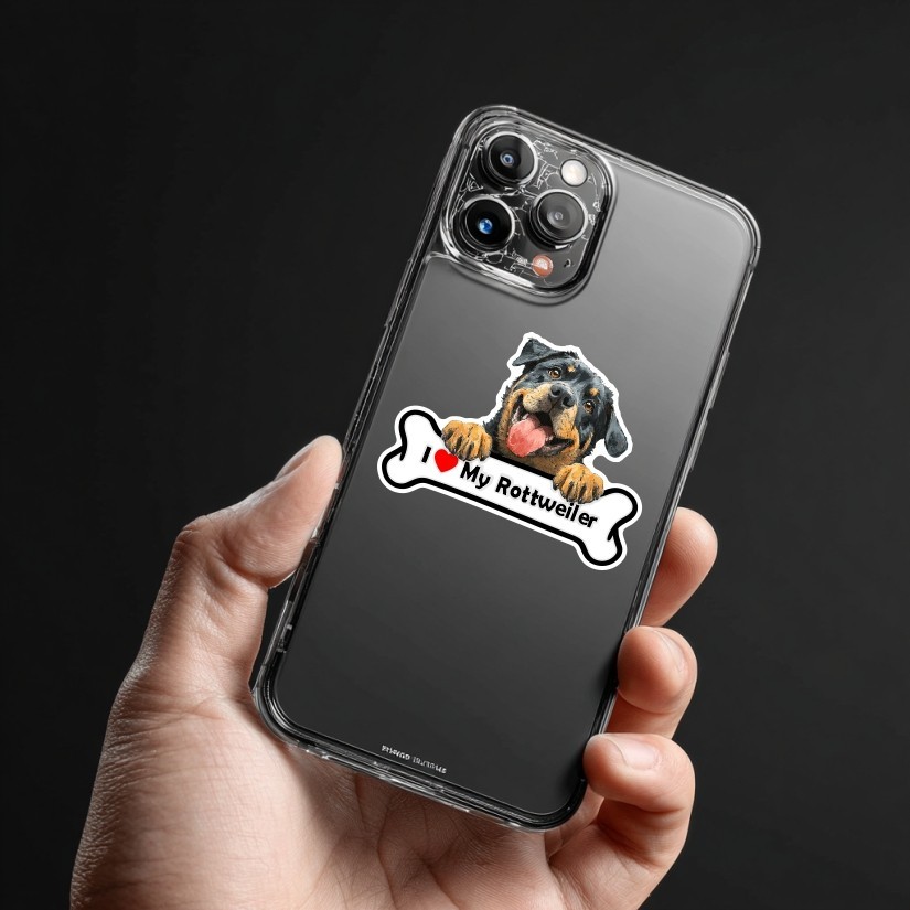 I Love My Rottweiler Sticker Vinyl Decal | Car Laptop Water Bottle