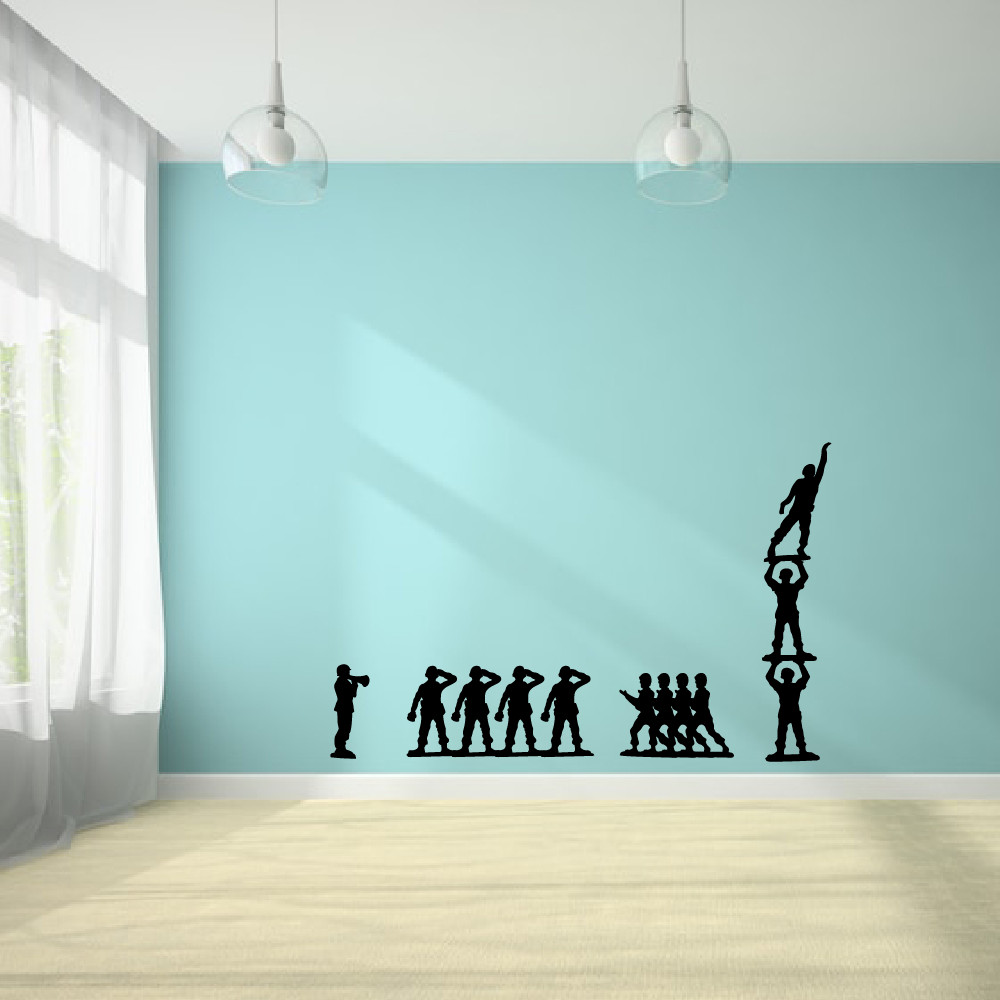 Vinyl Military Unity Art Decor Toy Soldier Silhouettes Design Home Wall Decal