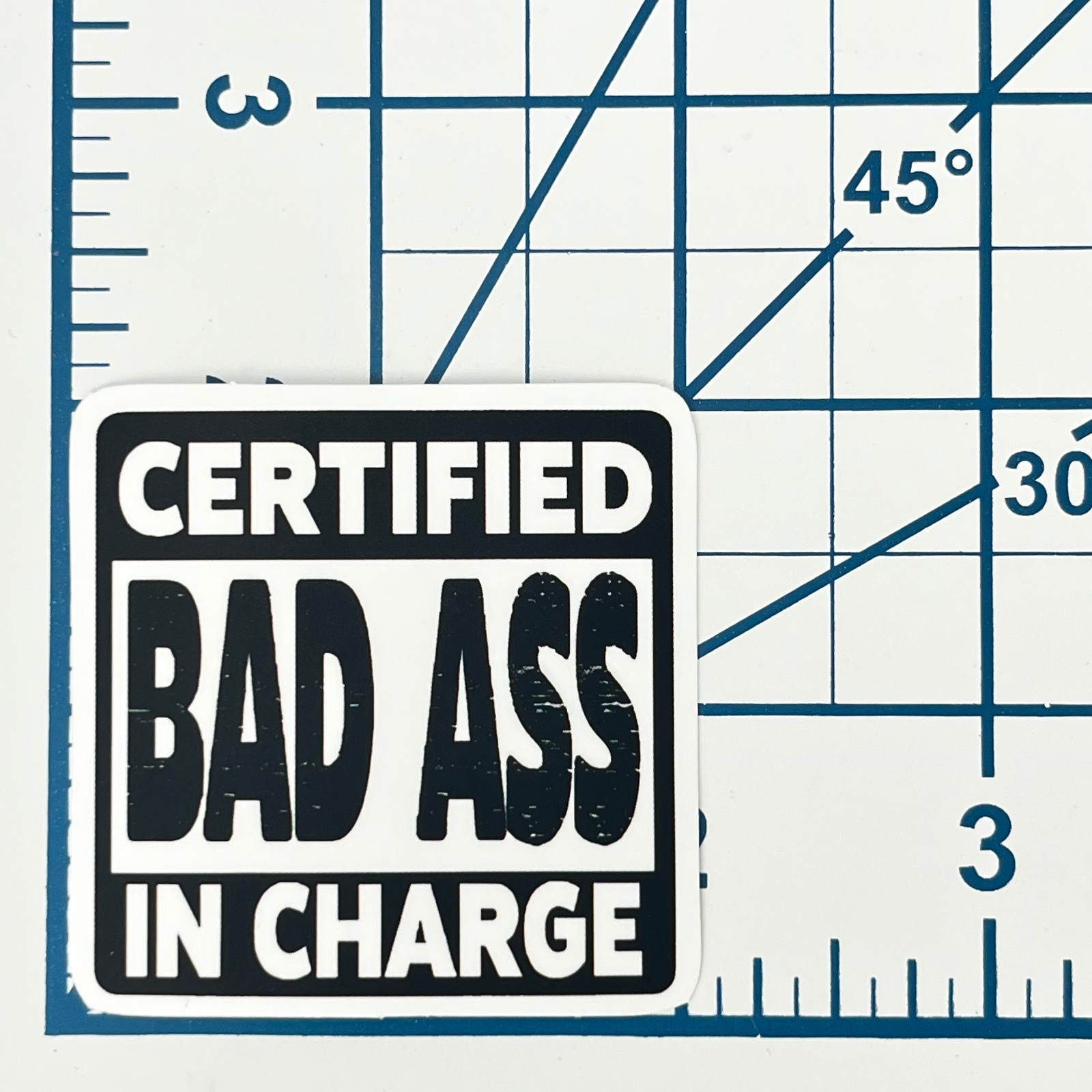 Certified Bad Ass In Charge Vinyl Sticker Novelty Sarcastic Boss Laptop Art Gift