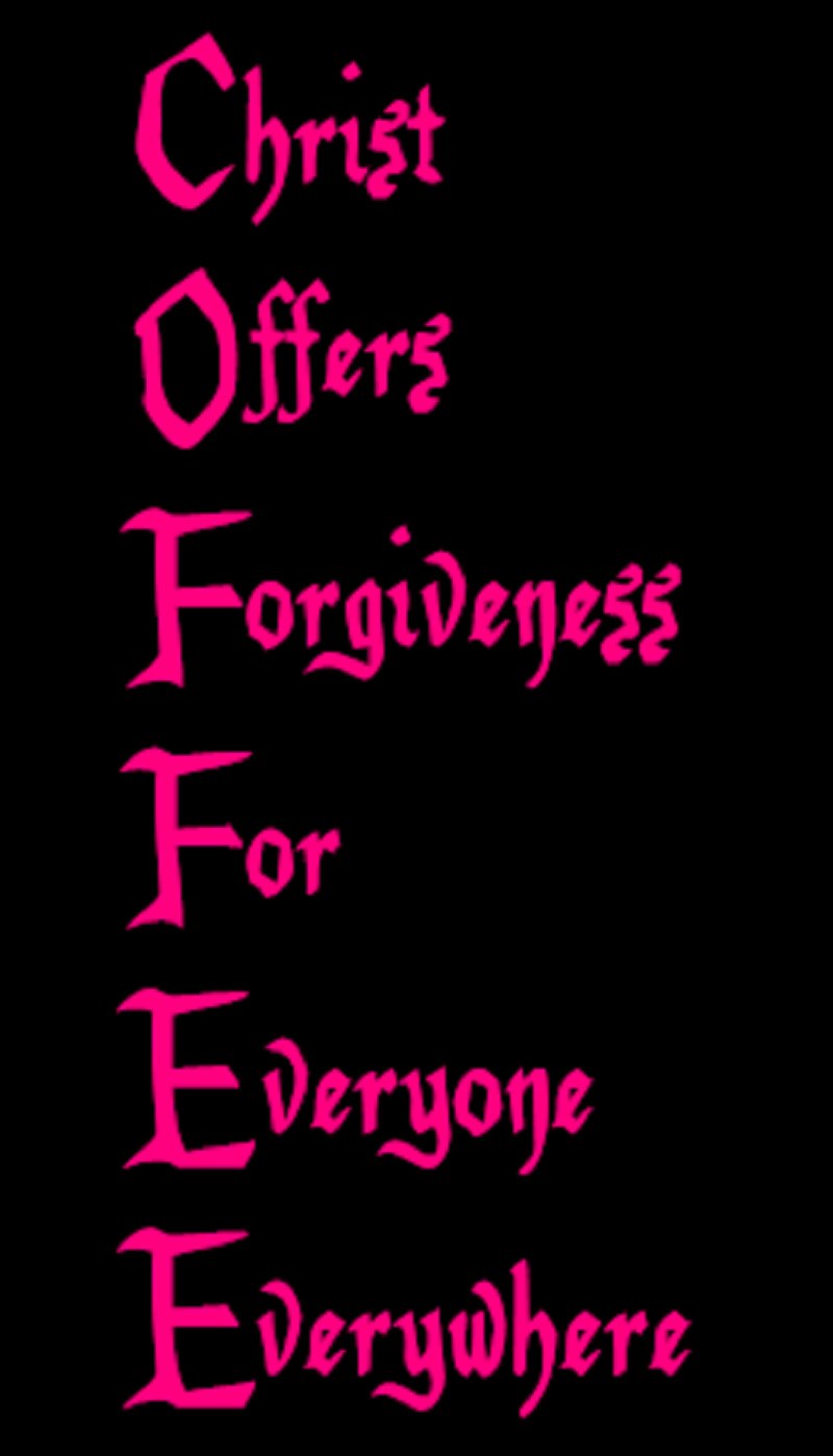 COFFEE, Christ Offers Forgiveness For Everyone Everywhere Vinyl Decals