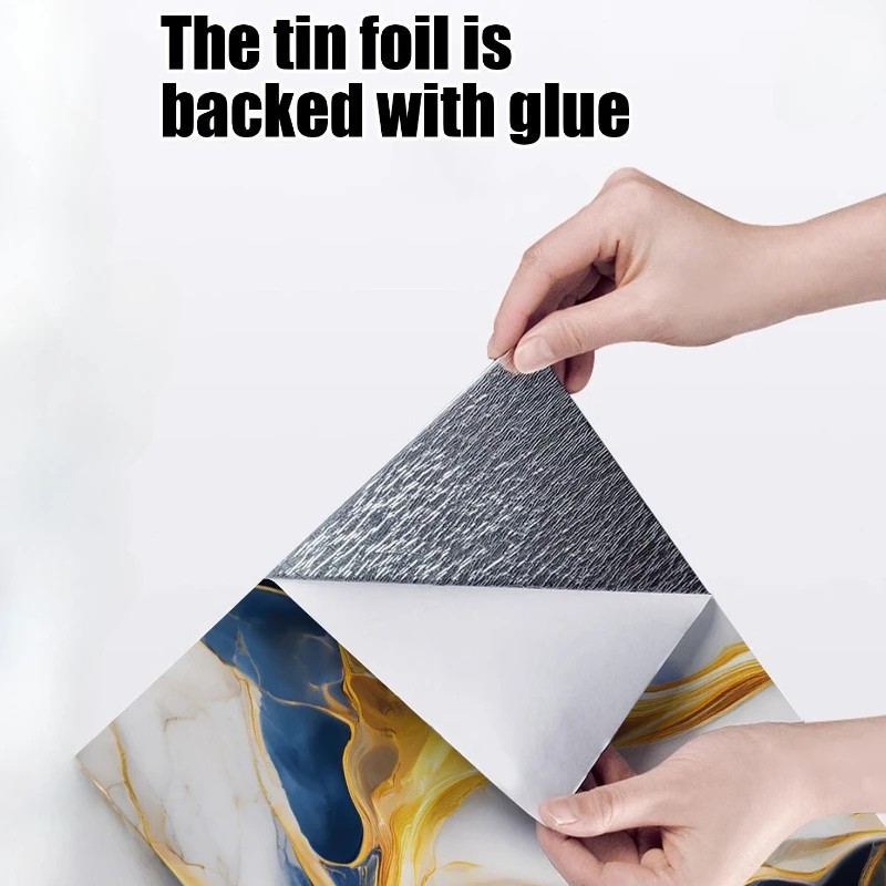 10PCS 3D Marble Wall Stickers Self Adhesive Waterproof Tile Wallpaper DIY