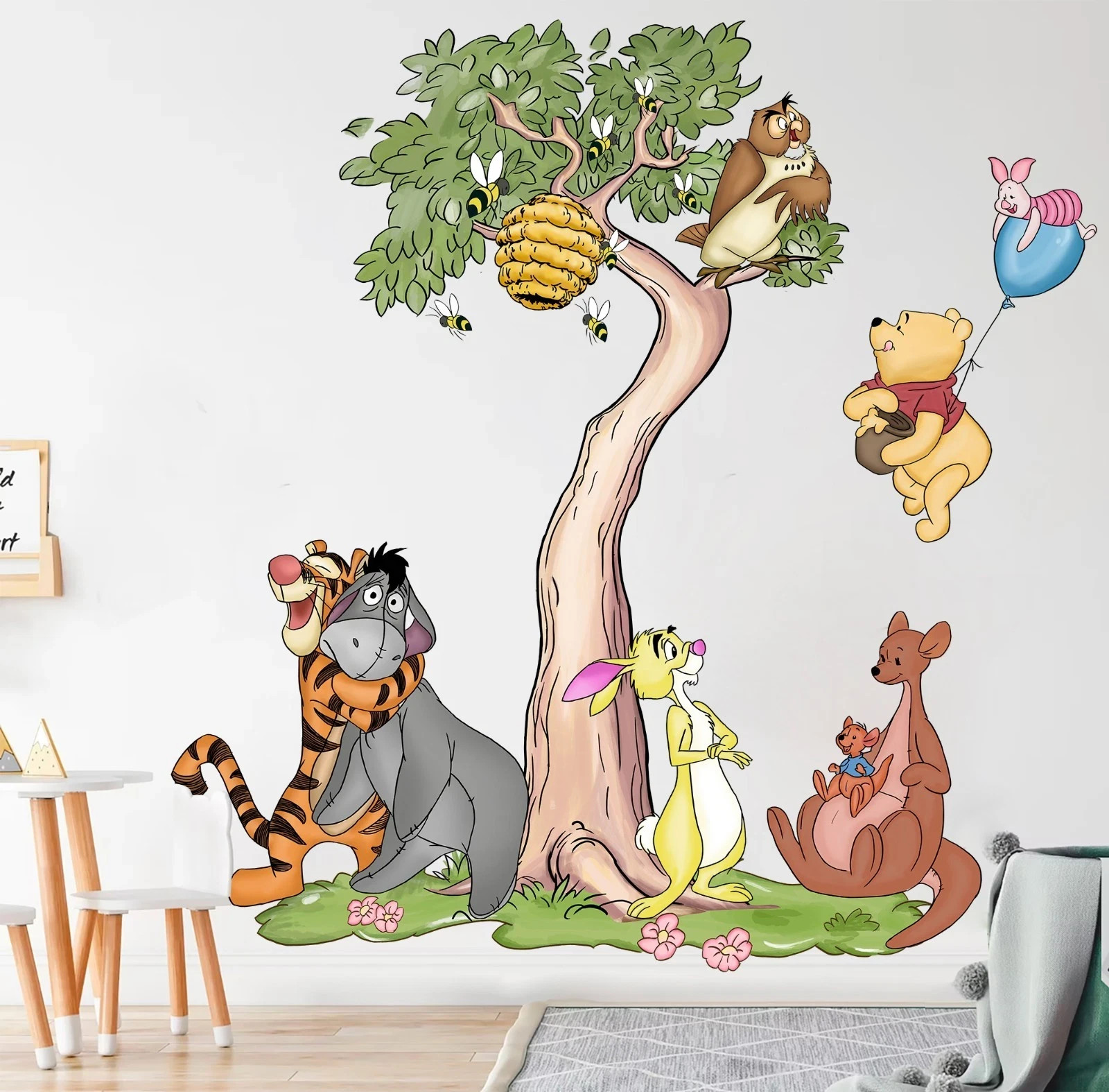 Winnie the Pooh With Friends Wall Decal Wall Sticker Kids Room Piglet Tiger Tree